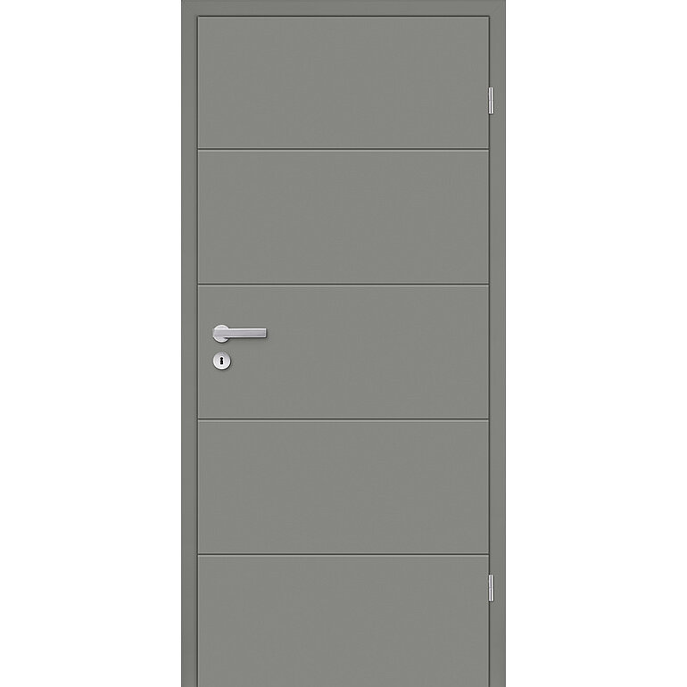 Produktbild: Zimmertür Lack Titangrau ähnlich RAL 7037 4 Rillen Röhrenspan KK1
