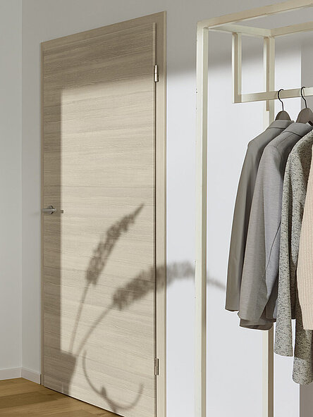 HQ Lärche Creme CPL Tür im Schlafzimmer
