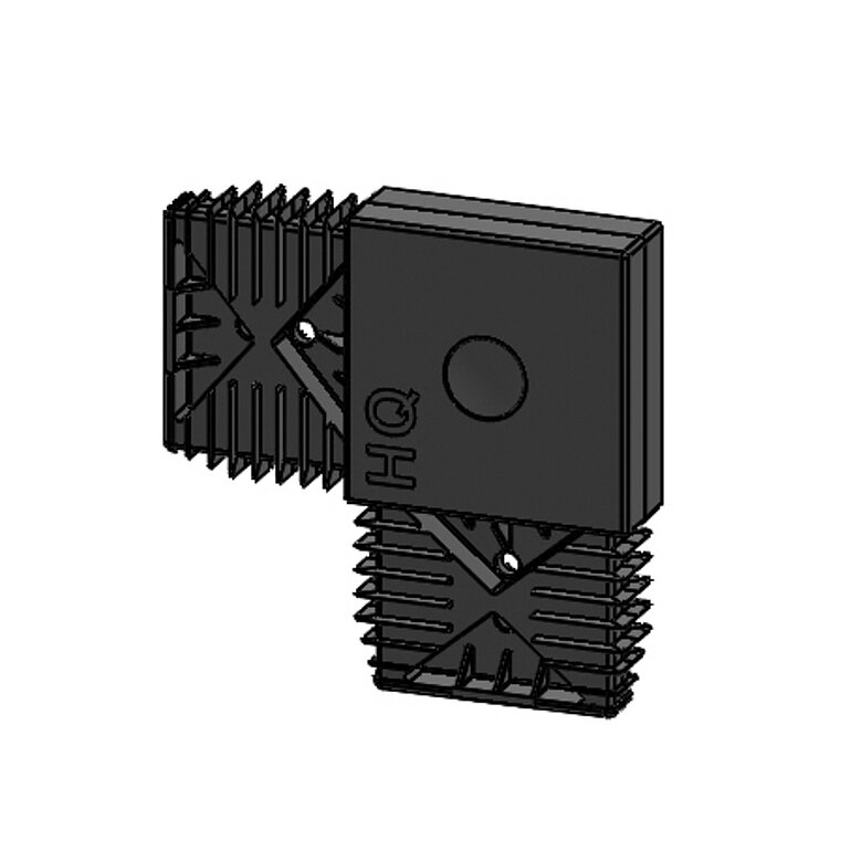 Produktbild: L-Verbinder System 20/60, Schwarz, Kunststoff, Materialstärke 2,5mm