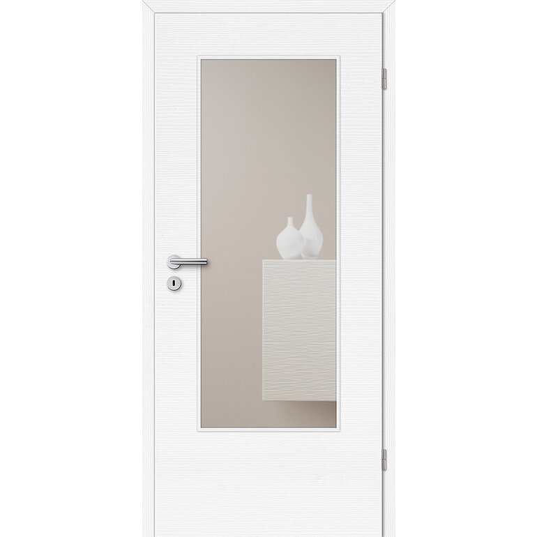 Produktbild: Zimmertür CPL Struktura weiß quer glatt LA A Röhrenspan KK1