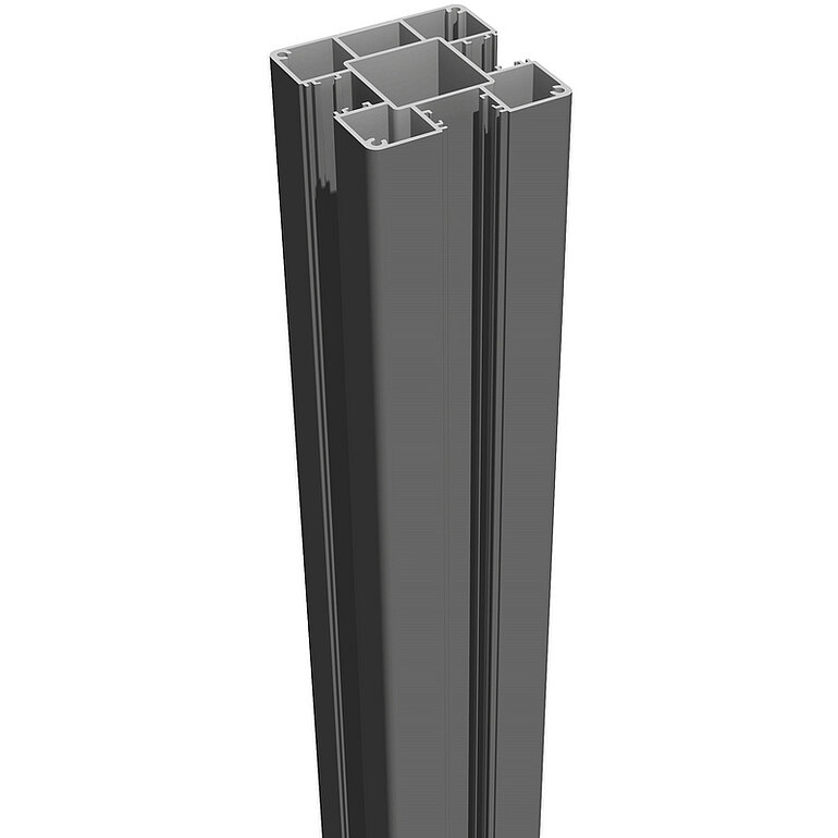Produktbild: Steckzaunpfosten Tudo/TudoLargo, Aluminium, zum Aufschrauben, Anthrazit beschichtet