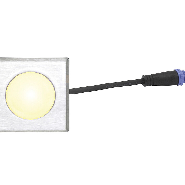 Produktbild: Einzelspot warmweiß eckig 60x60mm Edelstahl