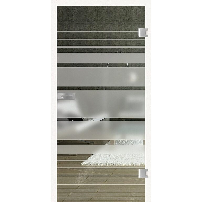 Produktbild: Ganzglastür Blockstreifen "Kristall"