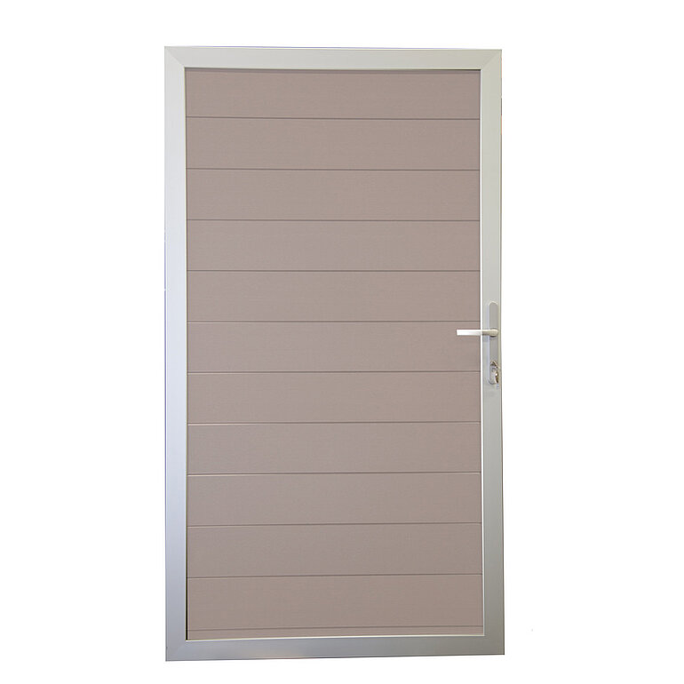 Produktbild: Tor Sichtschutzzaun BPC monoextrudiert Bi-Color Sand "Tudo"
