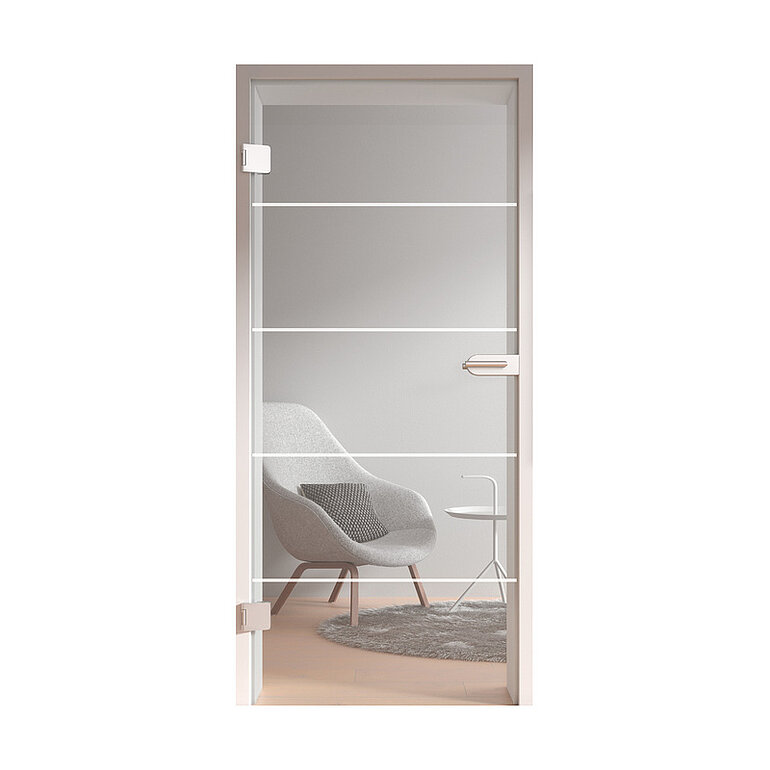 Produktbild: Ganzglastür Klar 4 Streifen "GLASWORK 90"