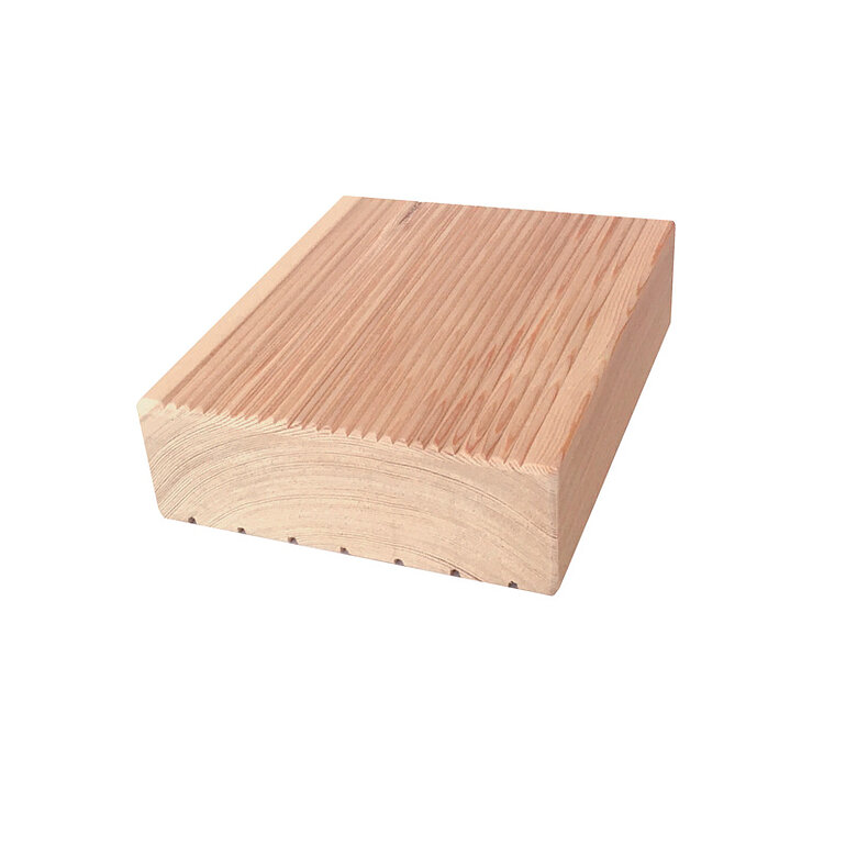 Produktbild: Terrassendiele sibirische Lärche unbehandelt einseitig genutet, einseitig geriffelt - 45 x 142 mm