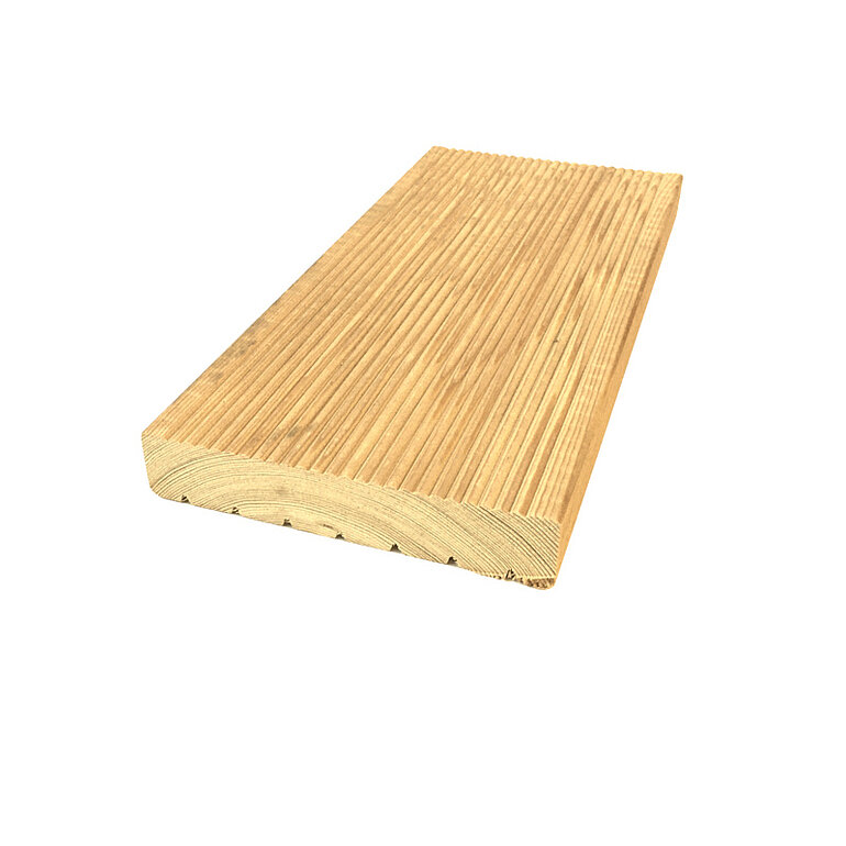 Produktbild: Terrassendiele sibirische Lärche unbehandelt einseitig genutet, einseitig geriffelt - 27 x 142 mm