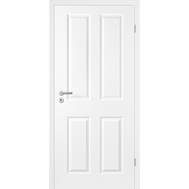 Produktbild: Zimmertür Lack Diamant weiß ähnlich RAL 9003 4 Füllungen TG Röhrenspan KK1