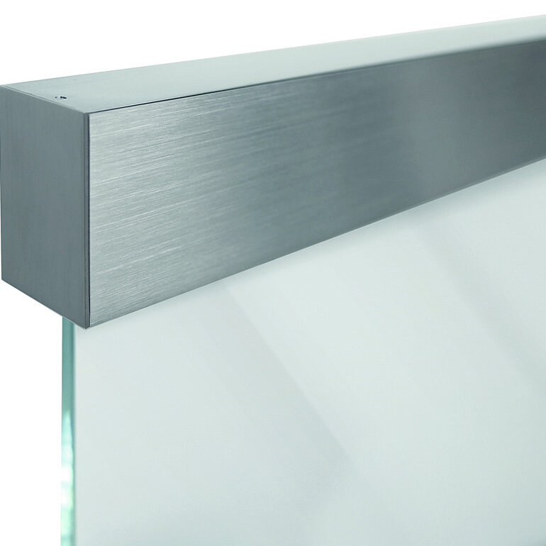 Produktbild: Schiebetürbeschlag Pasito 2000mm Wandmontage 1-flügelig Max. 60kg Edelstahl matt-Optik