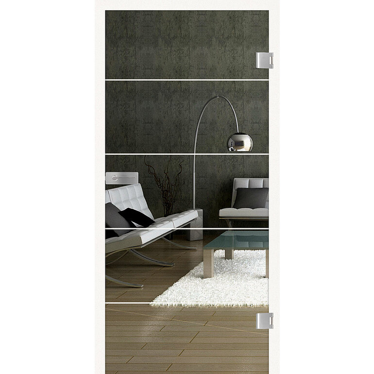 Produktbild: Ganzglastür Klar 4 Linien "Kristall"