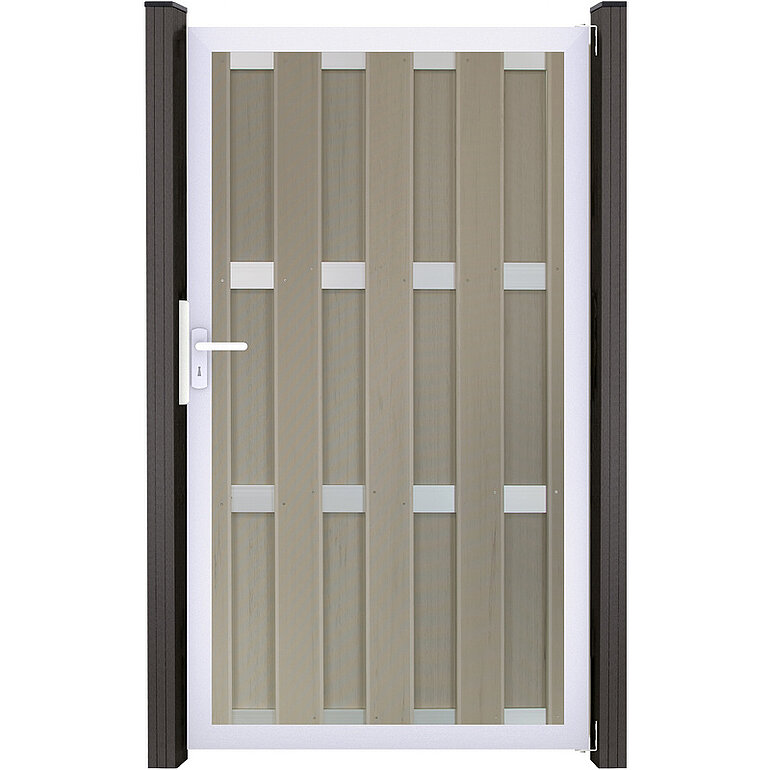 Produktbild: Tor Sichtschutzzaun BPC monoextrudiert Bi-Color "Verti"