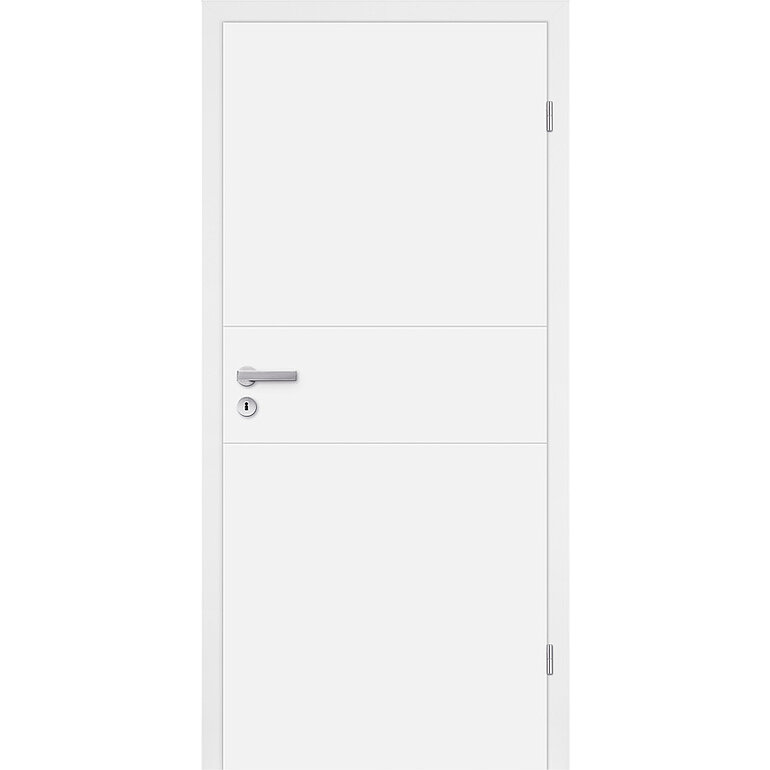 Produktbild: Zimmertür Lack Diamant weiß ähnlich RAL 9003 2 Rillen Röhrenspan KK1