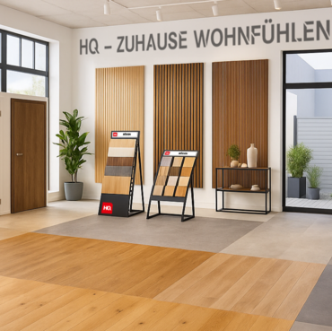 Ein HQ Showroom mit Boden, Wand und Garten Artikeln