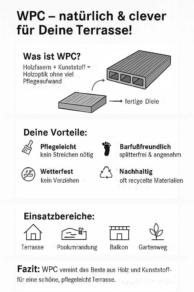 Infografik zu HQ WPC Terrassendielen