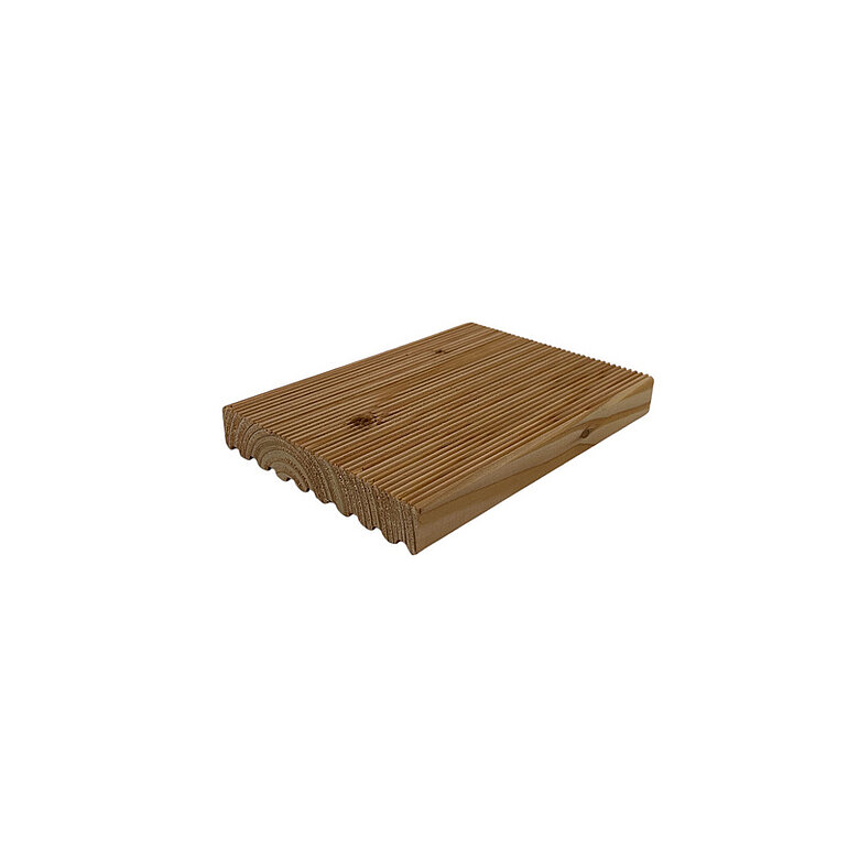 Produktbild: Terrassendiele europäische Douglasie unbehandelt einseitig genutet, einseitig geriffelt - 26 x 140 mm