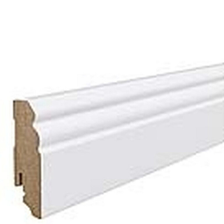 Produktbild: Steck-Sockelleiste Altdeutsches Profil MDF weiß foliert 2400x70x18mm