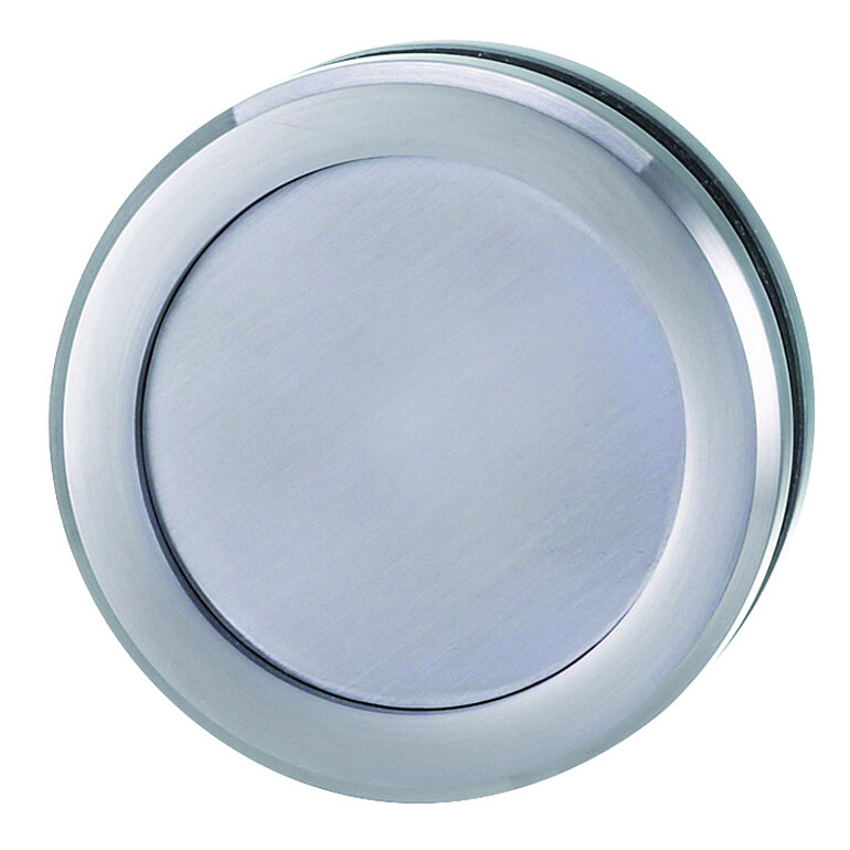 Produktbild: Griffmuschelpaar Edelstahl matt-Optik, Ø60mm, Montage mit Spezial-Klebeband