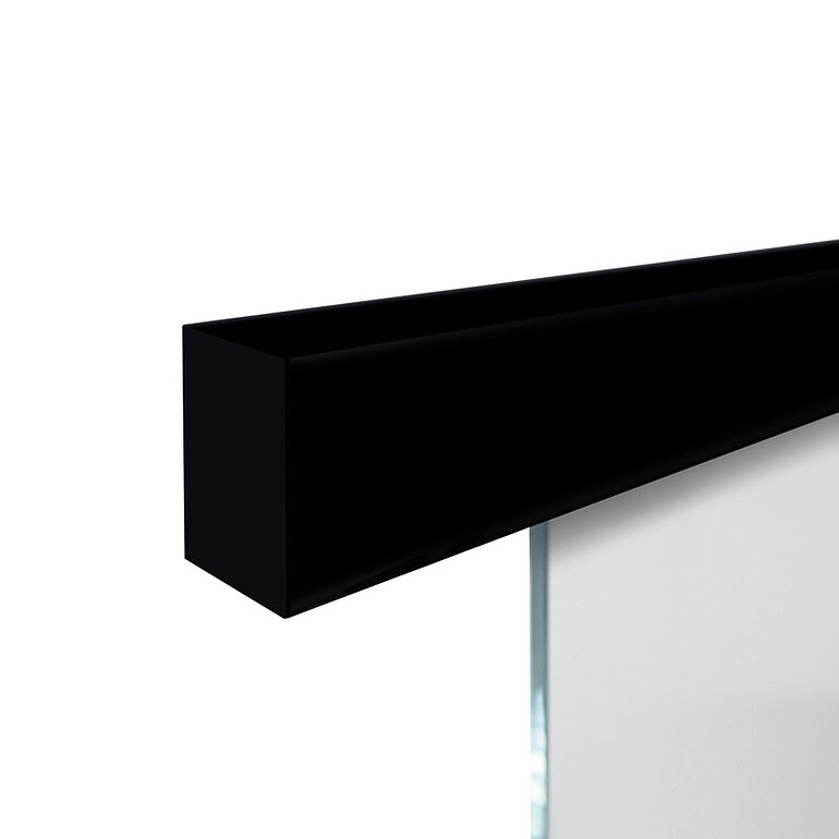 Produktbild: Schiebetürbeschlag Blackline Pasito Soft-Einzug 1900mm Wandmontage 1-flügelig Max. 40kg Schwarz matt