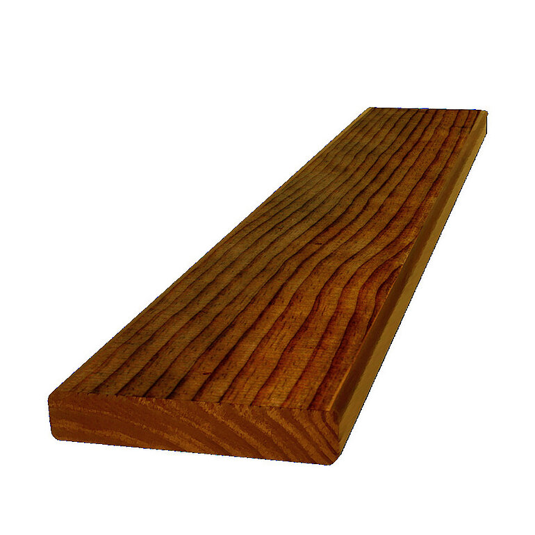 Produktbild: Terrassendiele Radiata Pine thermobehandelt einseitig gebürstet, einseitig glatt - 27 x 142 mm