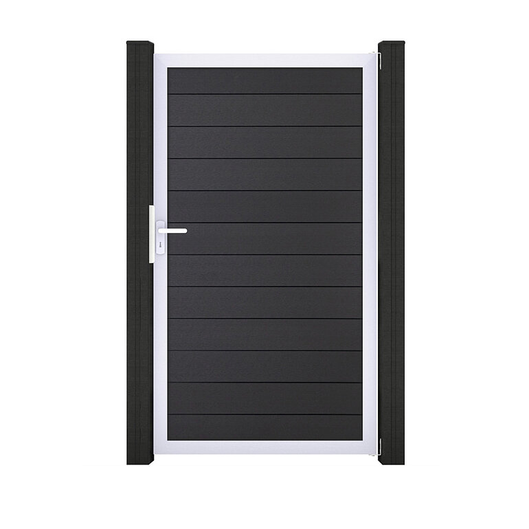 Produktbild: Tor Sichtschutzzaun BPC monoextrudiert Dunkelgrau "Tudo"