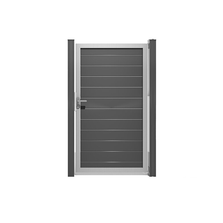 Produktbild: Tor Sichtschutzzaun Aluminium pulverbeschichtet Anthrazit "TudoAlu"