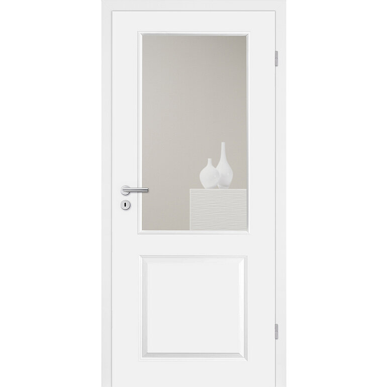 Produktbild: Zimmertür Lack Opal weiß ähnlich RAL 9010 2 Füllungen TG LA C Röhrenspan KK1