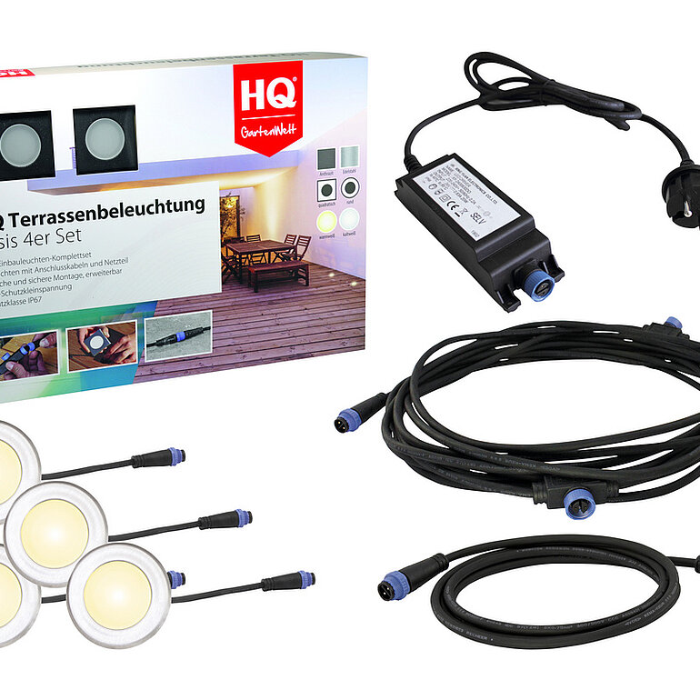 Produktbild: Basis 4-er Set warmweiß rund Ø60mm Edelstahl