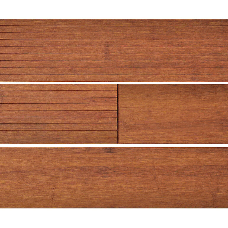 Produktbild: Terrassendiele Bambus mineralveredelt geölt einseitig fein genutet, einseitig glatt, längsseitige Nut - 20 x 137 mm