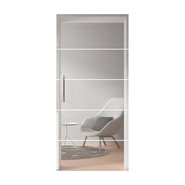 Produktbild: Glasschiebetür Klar 4 Streifen "GLASWORK 180"