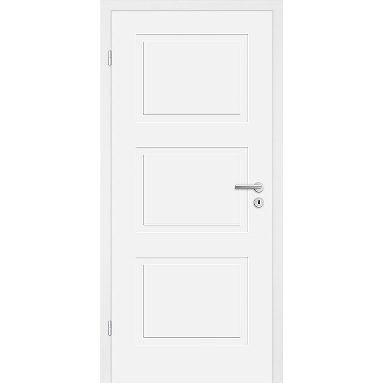 Produktbild: Zimmertür Lack Diamant weiß ähnlich RAL 9003 3 Füllungen FG Röhrenspan KK1
