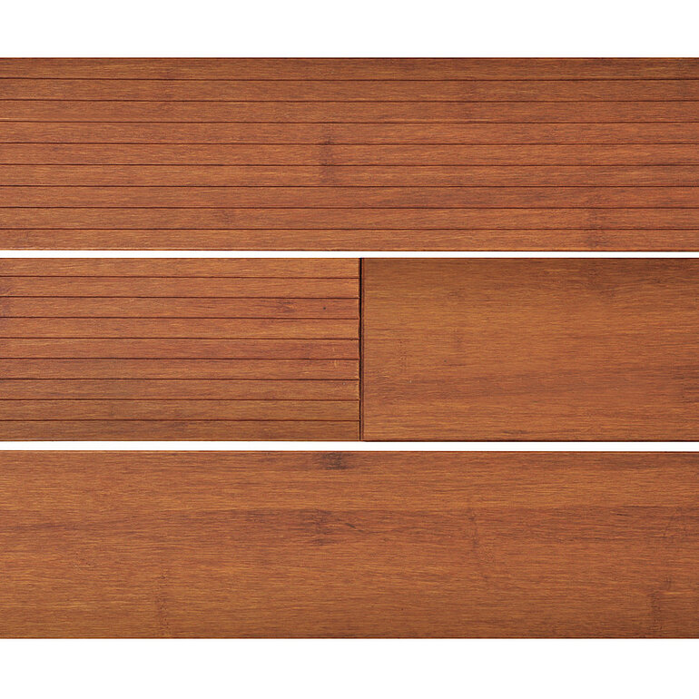 Produktbild: Terrassendiele Bambus mineralveredelt geölt einseitig fein genutet, einseitig glatt, längsseitige Nut - 20 x 137 mm
