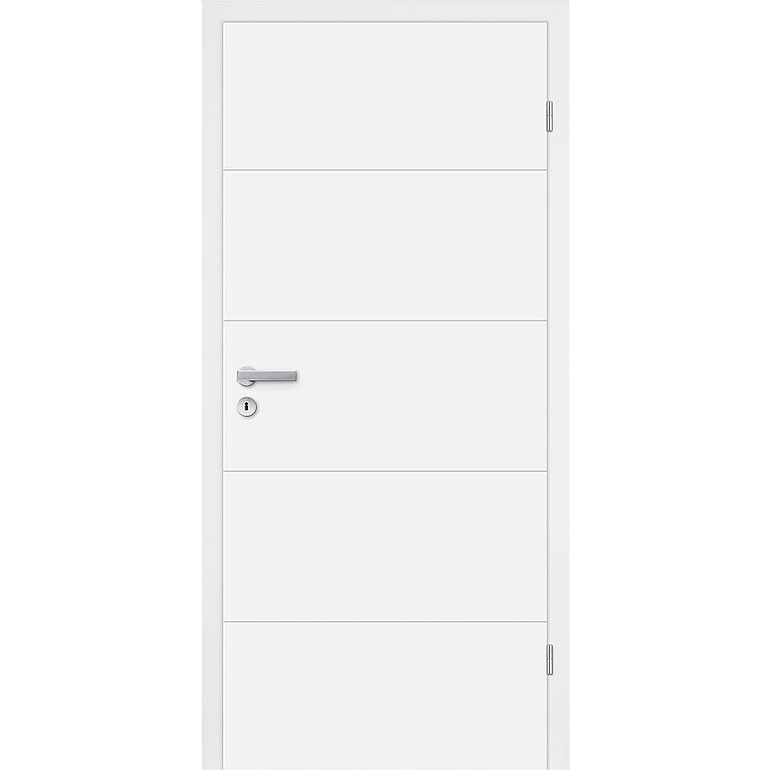 Produktbild: Zimmertür Lack Diamant weiß ähnlich RAL 9003 4 Rillen Röhrenspan KK1