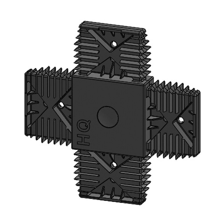 Produktbild: X-Verbinder System 20/60, Schwarz, Kunststoff, Materialstärke 2,5mm