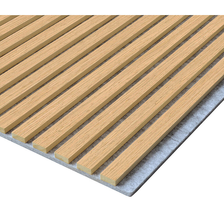 Produktbild: Akustikpaneel DekoWall Eiche Natur Tec - MDFNT - Filz grau 19x572,5x2670mm