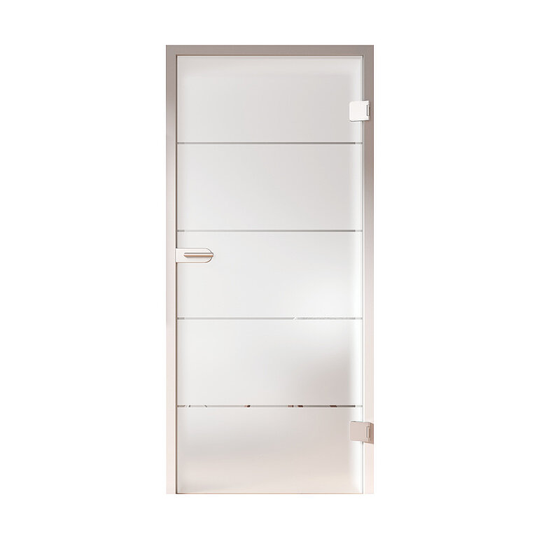 Produktbild: Ganzglastür Satiniert 4 Streifen "GLASWORK 90"