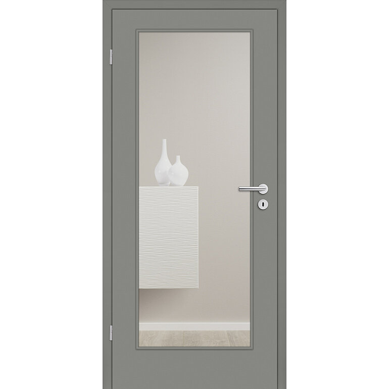 Produktbild: Zimmertür Lack Titangrau ähnlich RAL 7037 1 Füllung FG LA E Röhrenspan KK1