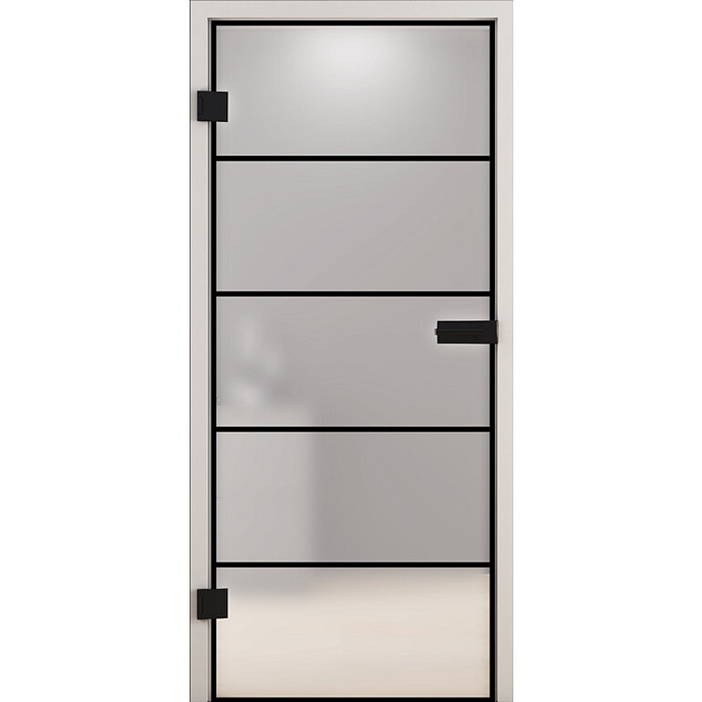 Produktbild: Ganzglastür Black Loft 4 Linien matt "Kristall"