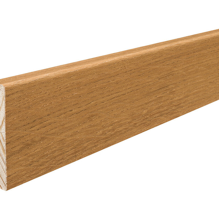 Produktbild: Steck-Sockelleiste Eiche natur furniert geölt 2200x58x16mm