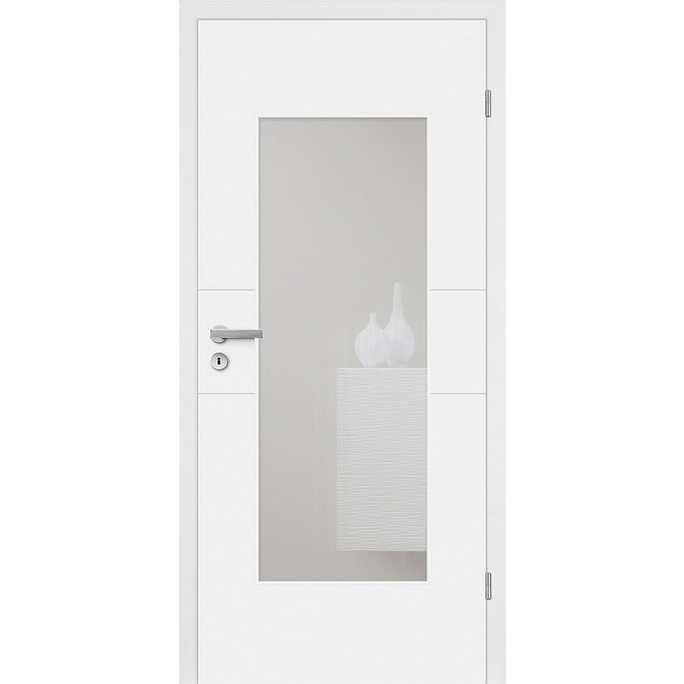 Produktbild: Zimmertür Lack Diamant weiß ähnlich RAL 9003 2 Rillen LA B Röhrenspan KK1