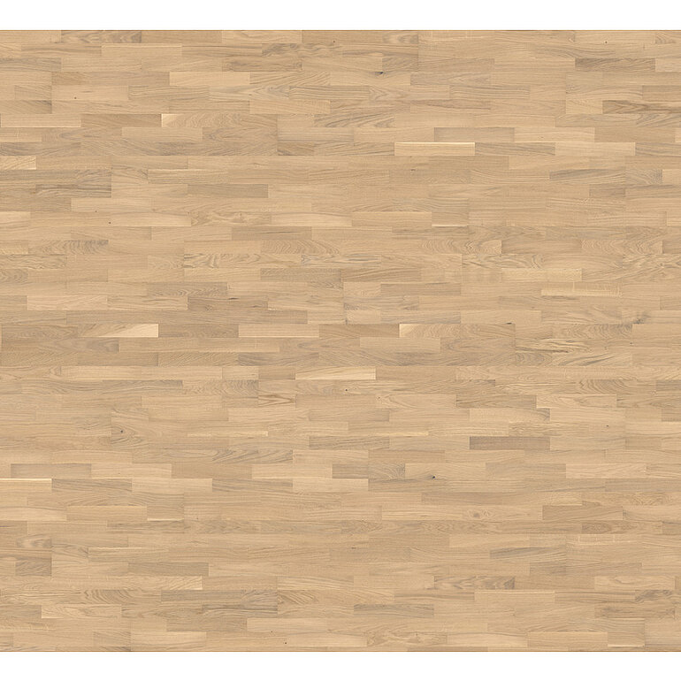 Produktbild: Parkett Eiche Gama 3-Stab Schiffsboden Weiß lackiert - Schiffsboden 2.5