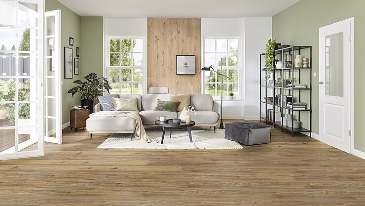 modernes Wohnzimmer im Landhausstil