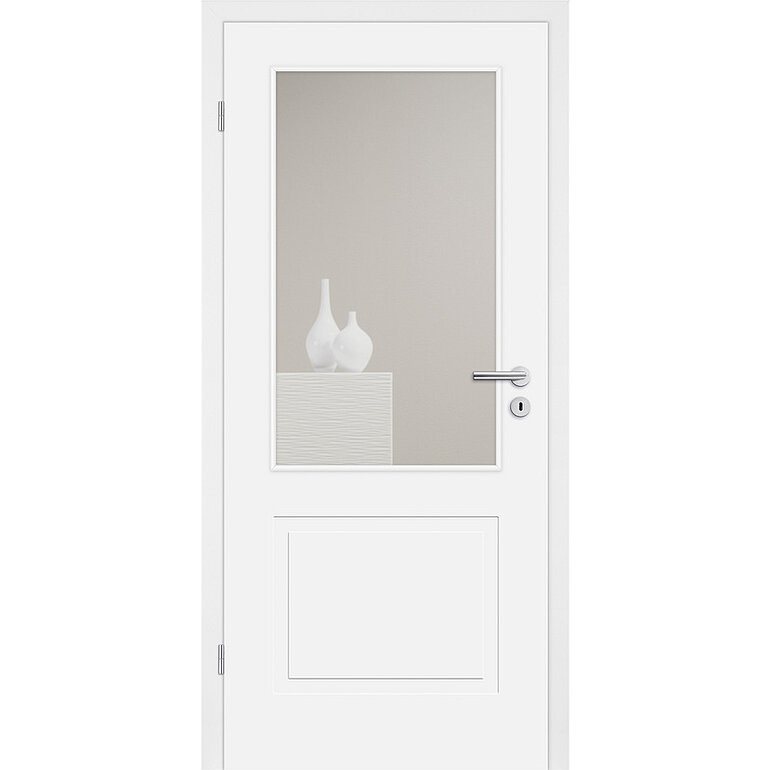 Produktbild: Zimmertür Lack Diamant weiß ähnlich RAL 9003 2 Füllungen FG LA E Röhrenspan KK1