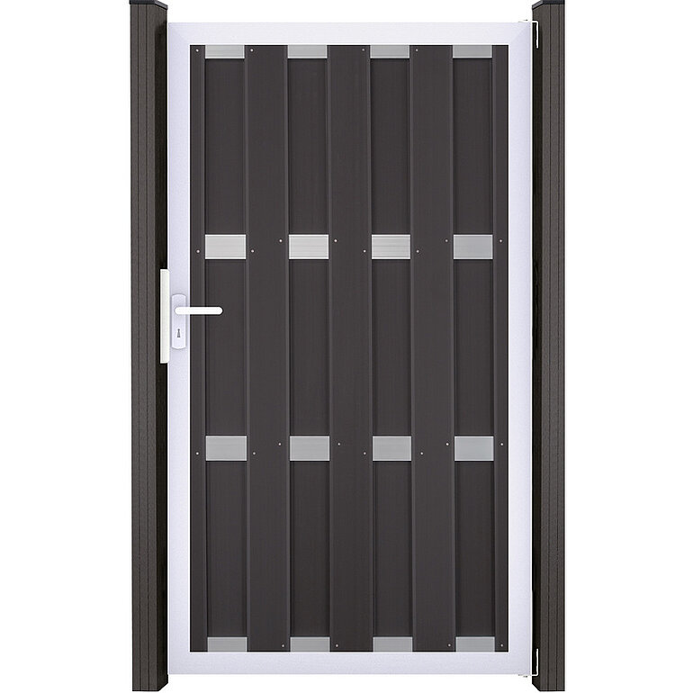 Produktbild: Tor Sichtschutzzaun BPC monoextrudiert Anthrazit "Verti"