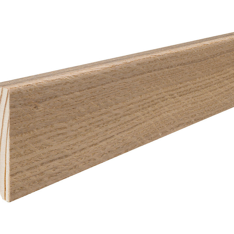Produktbild: Steck-Sockelleiste Eiche puroweiß furniert geölt 2200x58x16mm