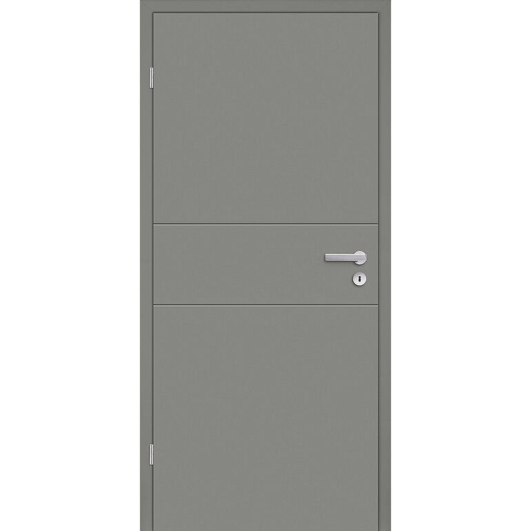 Produktbild: Zimmertür Lack Titangrau ähnlich RAL 7037 2 Rillen Röhrenspan KK1