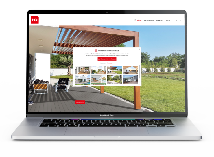 Laptop mit digitalem Terrassenplaner