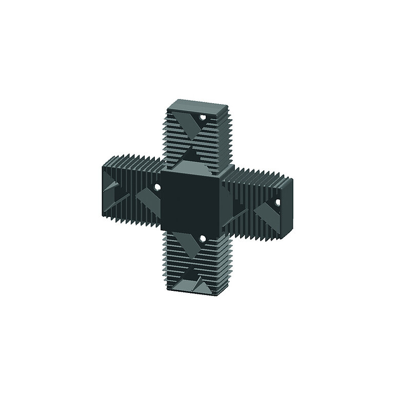 Produktbild: X-Verbinder System 40/60, Schwarz, Kunststoff, Materialstärke 2,5mm (Paketabnahme)