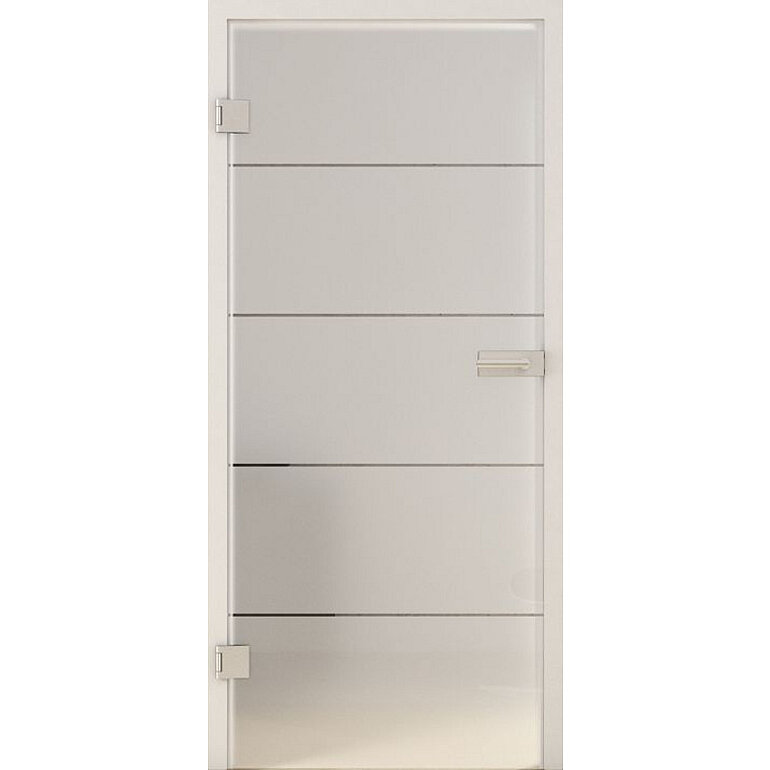 Produktbild: Ganzglastür 4 Linien Weißglas "Kristall"