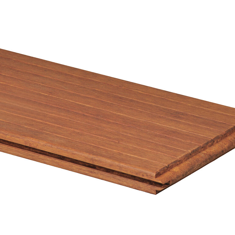 Produktbild: Terrassendiele Bambus mineralveredelt geölt einseitig fein genutet, einseitig glatt, längsseitige Nut, stirnseitige Nut & Feder - 20 x 137 mm