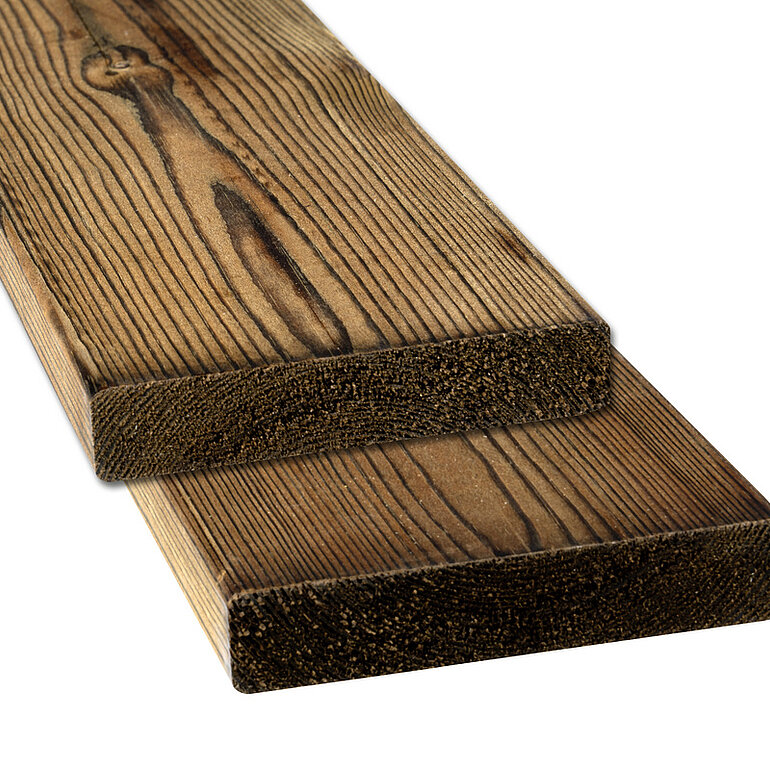 Produktbild: Terrassendiele Kiefer 2-fach imprägniert beidseitig glatt - 28 x 145 mm